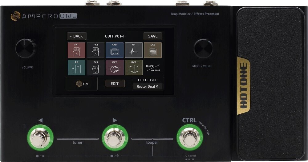 Hotone Ampero One напольный гитарный процессор эффектов, цвет черный — фото 1