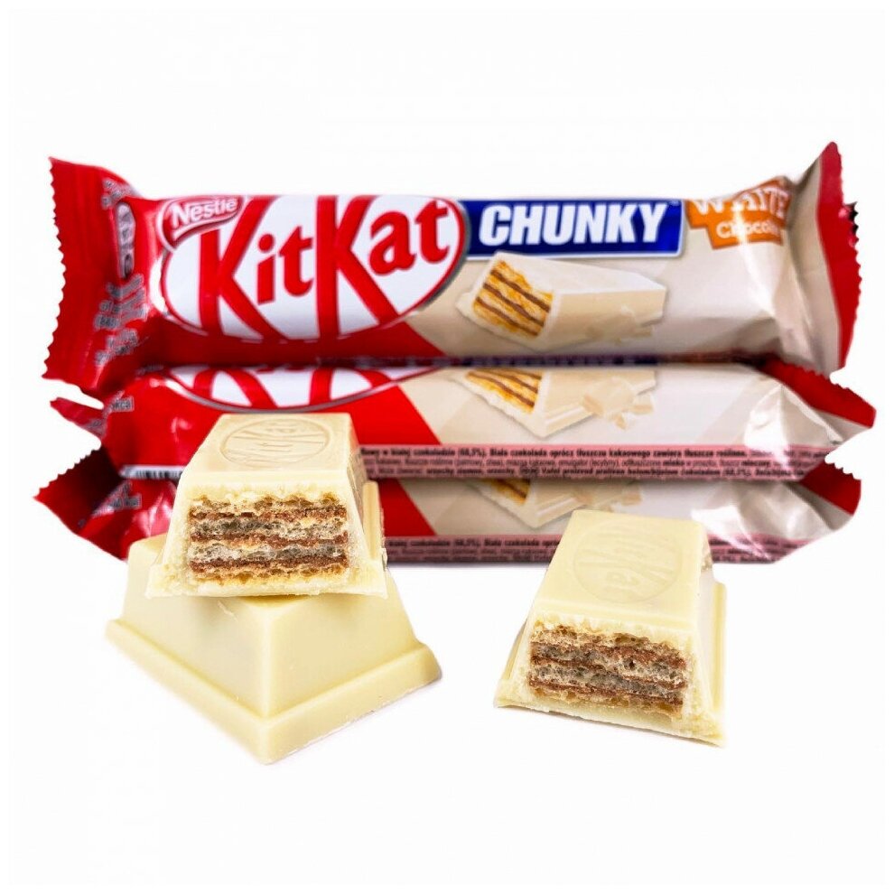 Шоколадный батончик KitKat Chunky White / Кит Кат Чанки в белом шоколаде 42 г. (Польша) - фотография № 2