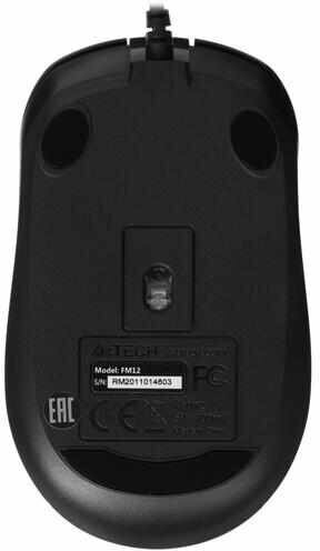 Мышь A4TECH Fstyler FM12, оптическая, проводная, USB, черный [fm12 black] - фото №5