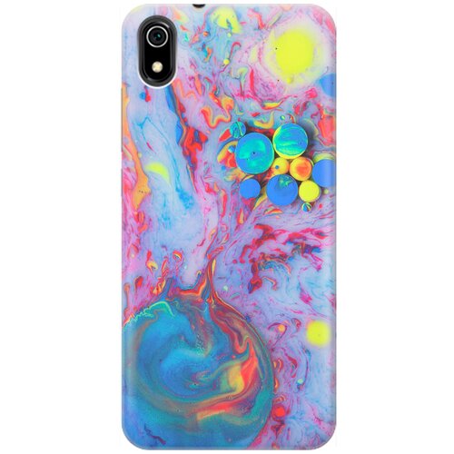 фото Силиконовый чехол на xiaomi redmi 7a / сяоми редми 7а с принтом "серо-голубые краски" re:pa
