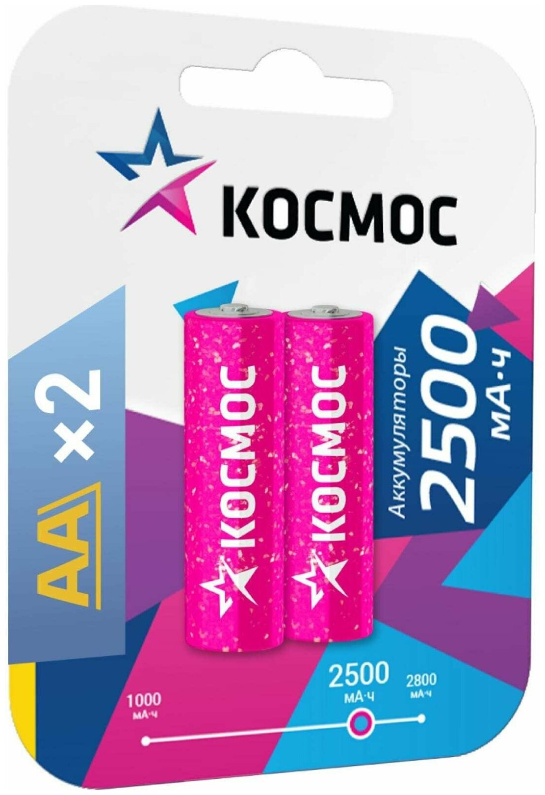 Аккумулятор Космос AA 2500mAh Ni-MH R6 BL-2