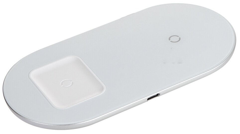 Зарядное Baseus Simple 2in1 Wireless Charger 18W Max For Phones + Pods White WXJK-02