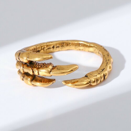 Кольцо, золотой кольцо перстень череп на костях цвет чернёное золото безразмерное