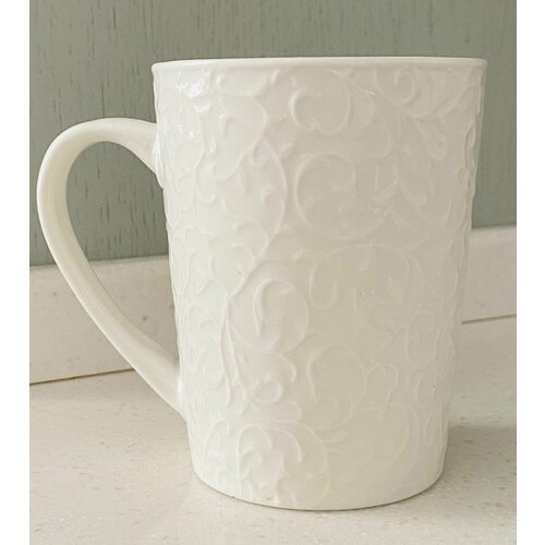 Кружка с узором белая/350 мл