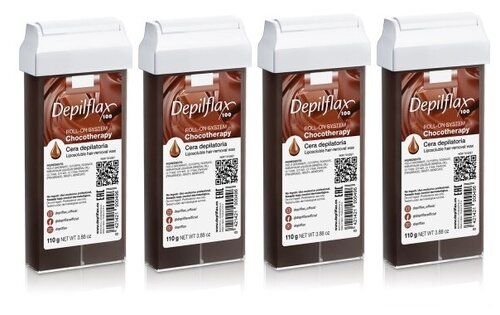 Воск в картридже Шоколадный Depilflax100, 110 гр (комплект из 4 штук)