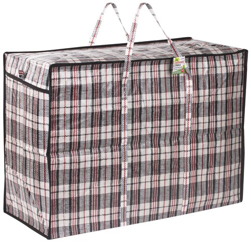Сумка-баул Любаша Хозяйственная сумка-баул 70x50x30 см, 604703, 105 л, 70х50х30 см, черный, белый