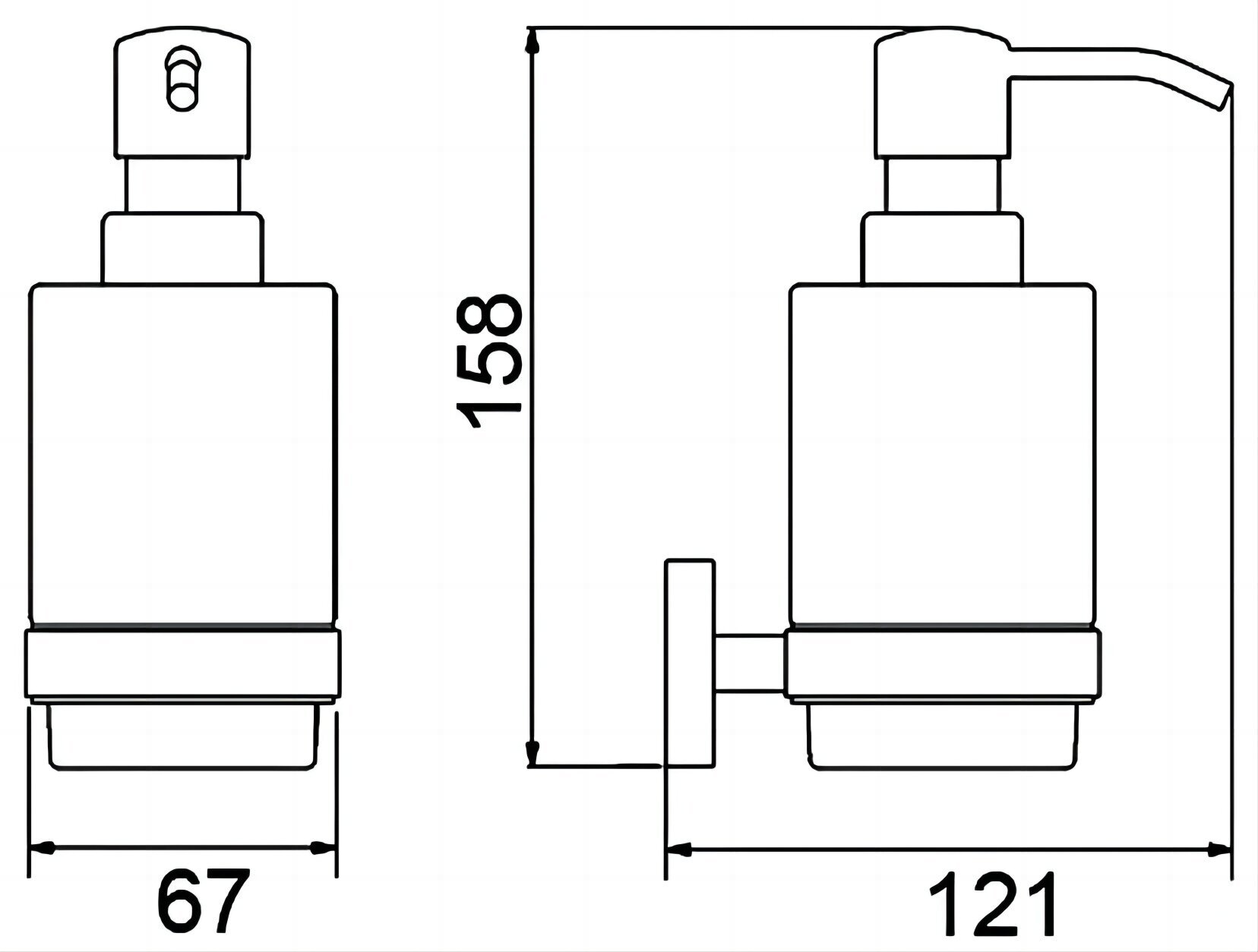 Дозатор для жидкого мыла (стеклянный), черный матовый D-Lin D295111 - фотография № 4