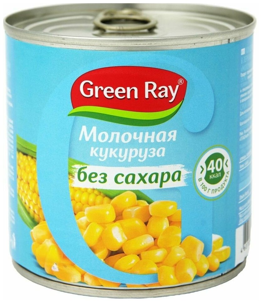 Кукуруза Green Ray Молодая без сахара 425мл х 2шт