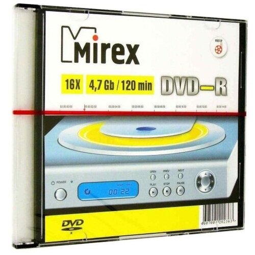 Диск DVD-R Mirex 4.7 Gb 16x Slim Case (5) (5/200)