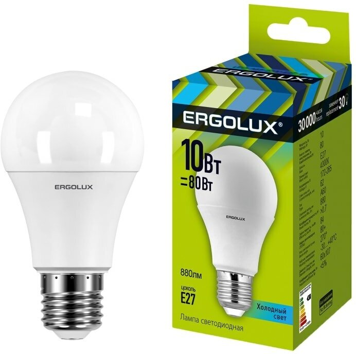 Лампа светодиодная Ergolux LED E27 10Вт