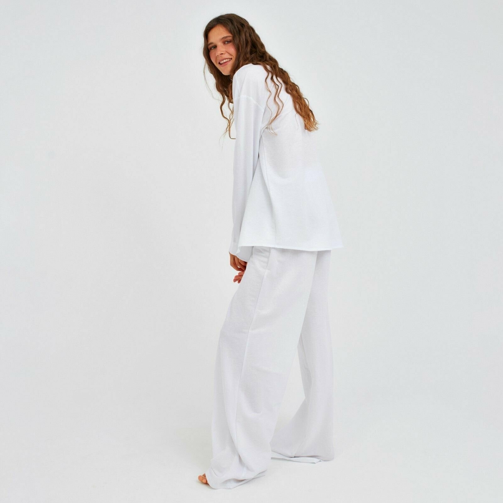 Пижама женская (сорочка, брюки) MINAKU: Home collection цвет белый, р-р 54 6384683 - фотография № 19