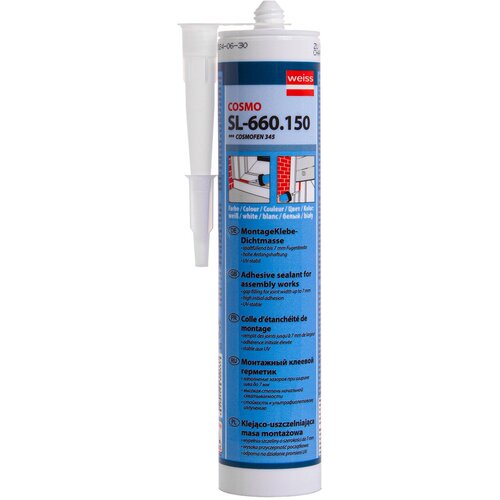 Клей герметик COSMOFEN 345 SL-660.150 белый, 305 гр., для окон и панелей ПВХ, стойкий к УФ и атмосферным воздействиям, 1 картридж