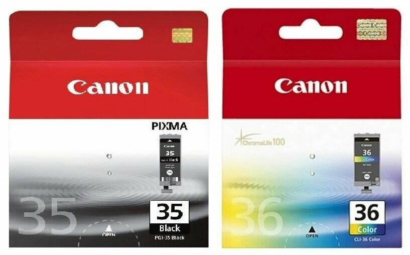 Комплект оригинальных чернильниц CANON PGI-35BK + CLI-36 для Canon PIXMA iP-100