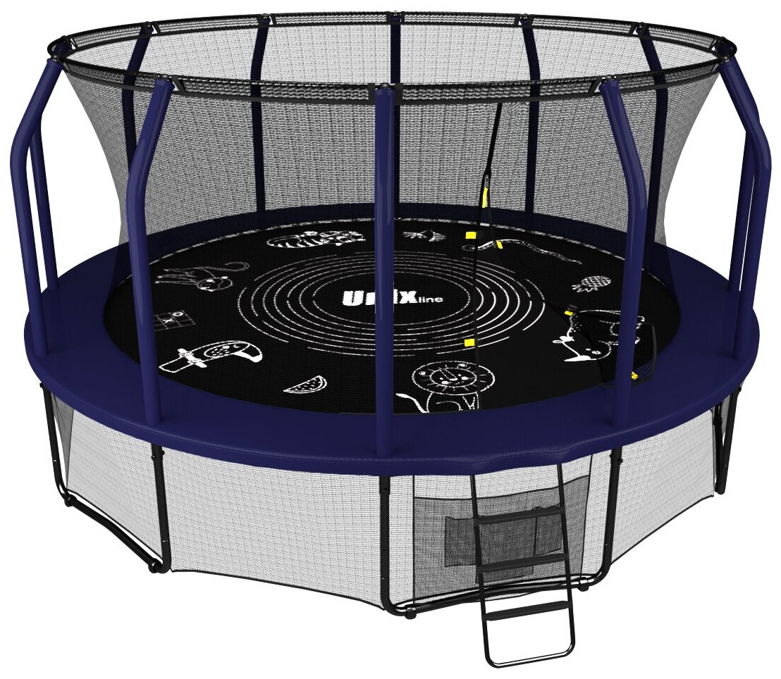 Каркасный батут Unix Line 16ft Supreme Game (с нижней сеткой) 488х488х269 см