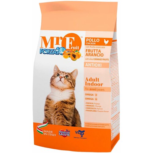 FORZA10 CAT MR.FRUIT ADULT INDOOR для взрослых кошек живущих дома с курицей (1,5 + 1,5 кг) forza10 cat mr fruit adult indoor для взрослых кошек живущих дома с курицей 1 5 кг х 6 шт