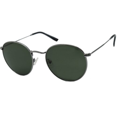 Солнцезащитные очки Invu P1302, круглые, оправа: металл, с защитой от УФ, устойчивые к появлению царапин, поляризационные, серый