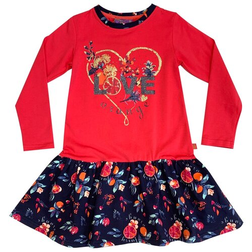 фото Платье sweet berry размер 122, коралловый/синий