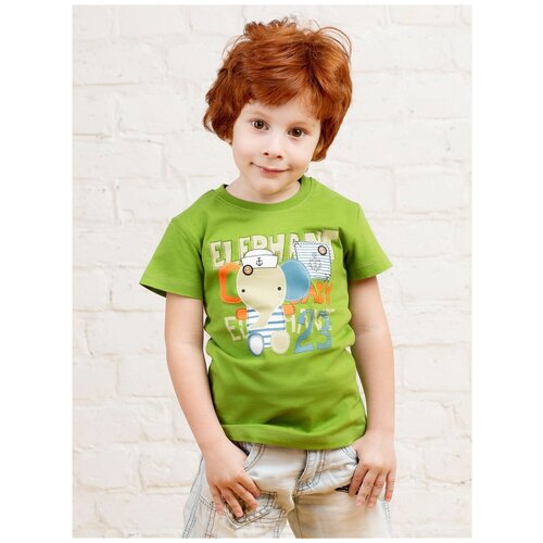 Футболка для мальчика MOR, MOR-116010/001хаки-черный, размер 104 - 110