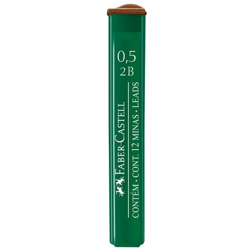Грифели для механических карандашей Faber-Castell Polymer, 12шт, 0,5мм, 2B