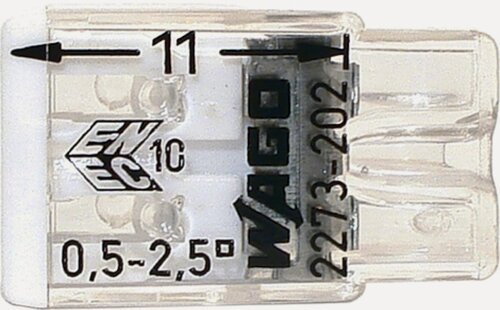 Изображение товара WAGO Клемма компактная 2-проводная, 2x2.5мм 2273-202 (100шт)