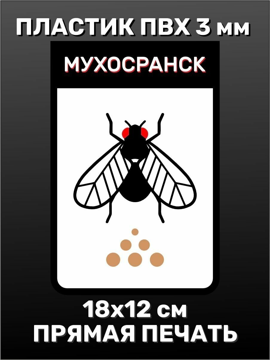 Информационная табличка на дверь - Мухоср***нск 18х12 см