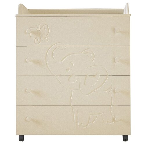 Пеленальный комод Forest kids Cute Elephante, 4 ящика, белый