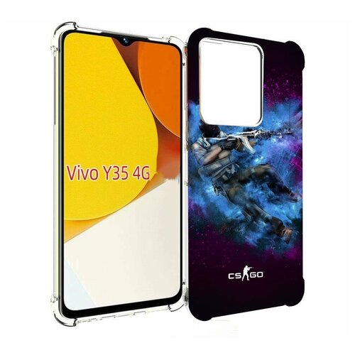 Чехол MyPads CS-go-террорист для Vivo Y35 4G 2022 / Vivo Y22 задняя-панель-накладка-бампер чехол mypads cs go контр террорист мужской для vivo y35 4g 2022 vivo y22 задняя панель накладка бампер