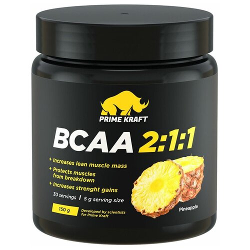 BCAA Prime Kraft 2:1:1, ананас, 150 гр. bcaa prime kraft 2 1 1 клубника 500 гр