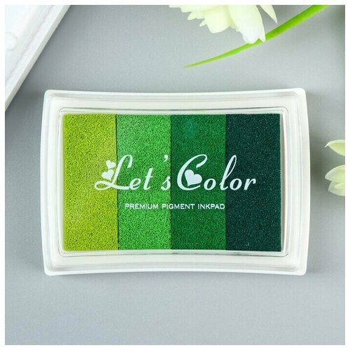 Штемпельная подушка 4 цвета Зелёная палитра 78х55х18 см 322₽