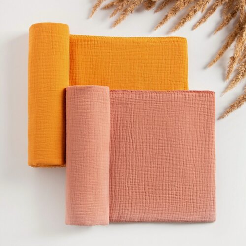 Изображение товара Набор пелёнок муслиновых Крошка Я "Ecopeach", 135х100см, 2шт, 100 % хлопок