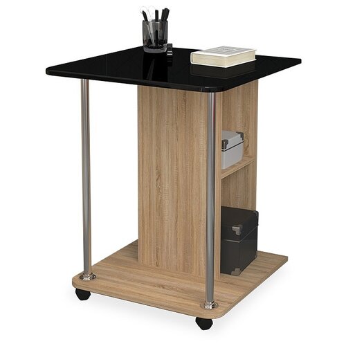 Мебелеф письменный стол 29, ШхГхВ: 60х60х75.6 см, цвет: дуб сонома/черный