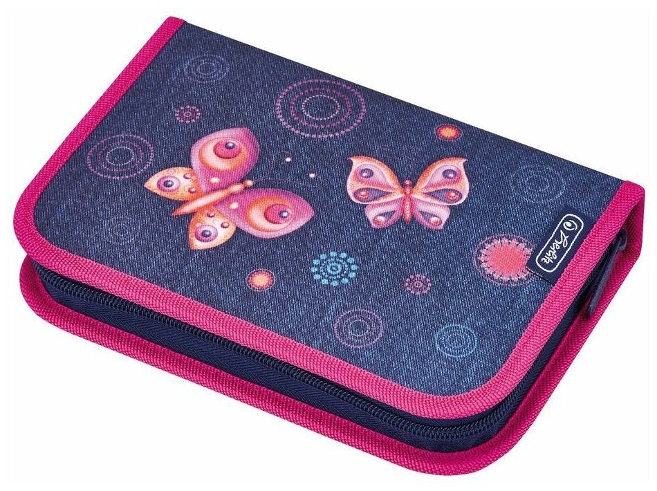 Herlitz Пенал Butterfly Dreams (50008339), синий/розовый