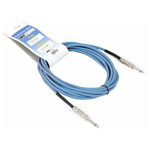 Invotone ACI1001/B - инструментальный кабель, 6.3 mono Jack-6.3 mono Jack 1 м (синий) invotone aci1004 r инструментальный кабель 6 3 джек моно