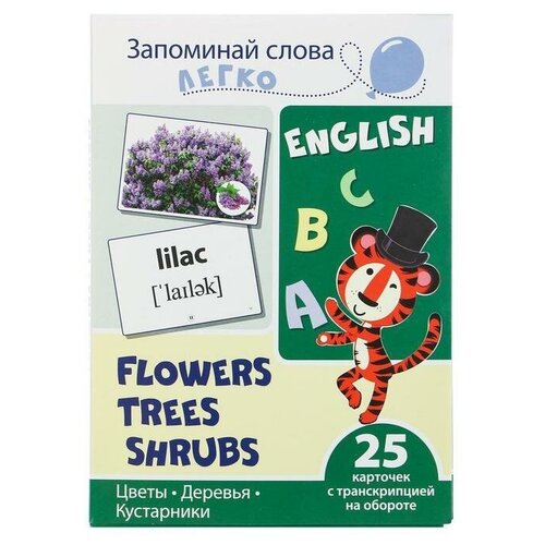 Книга Творческий Центр СФЕРА Запоминай слова легко. Цветы, деревья, кусты, 20.5х14.5 см, зеленый творческий центр сфера запоминай слова легко школа 20 5х14 5 см зеленый