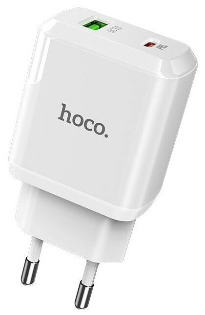 Блок питания (сетевой адаптер) HOCO N5 Favor QC3.0, 20W, 5V, 3.0A, белый