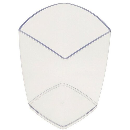 Подставка-стакан для канцелярии СТАММ Тропик, пластик, квадратная, прозрачная подставка стакан стамм тропик пластиковая квадратная белая