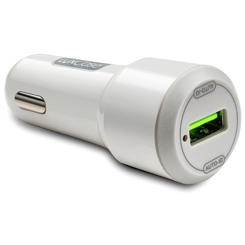 Зарядное устройство автомобильное 1 USB 2.1А с AUTO ID / Белый