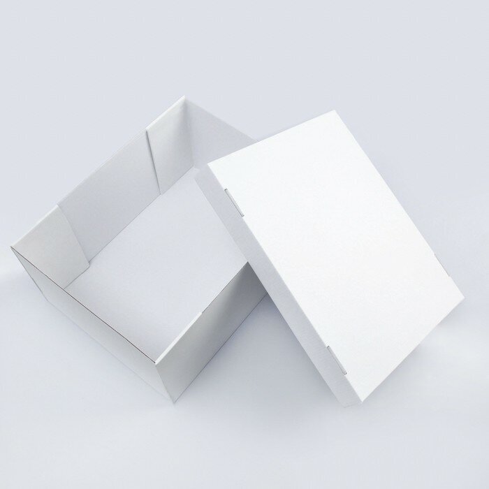 Коробка складная, крышка-дно 37 х 28 x 18 см, белая 7861927 - фотография № 5