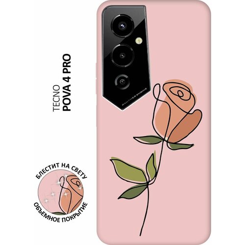 Силиконовый чехол на Tecno Pova 4 Pro, Техно Пова 4 Про Silky Touch Premium с принтом Rose розовый силиконовый чехол на tecno pova 4 pro техно пова 4 про silky touch premium с принтом heart розовый