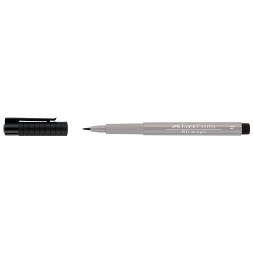 Faber-Castell ручка капиллярная Pitt Artist Pen Brush B, 167472, серый цвет чернил, 1 шт.