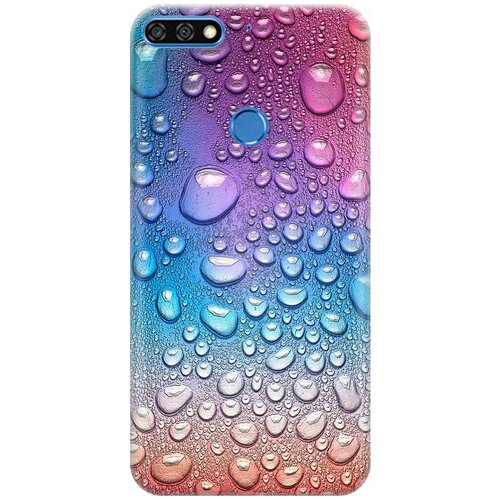фото Силиконовый чехол на huawei y6 prime (2018) / honor 7c / honor 7a pro / хуавей у6 прайм 2018 / хонор 7а про / хонор 7с с принтом "множество капель" gosso