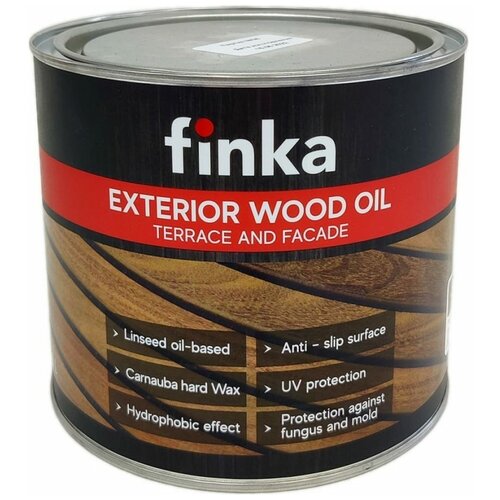 Масло Finka Exterior Wood Oil Graphite (графит) 2.2 L для террас и фасадов, льняная основа, гидрофобный эффект