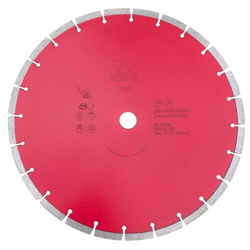 фото Диск алмазный отрезной keos econom dbe02.350, 350 мм 1 шт.