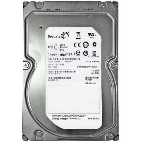 Жесткие диски Seagate Жесткий диск Seagate Constellation 2TB 6G SAS 7.2K-rpm SAS 3.5 ST32000645SS жесткий диск seagate sas 2tb 128mb st2000nm0045