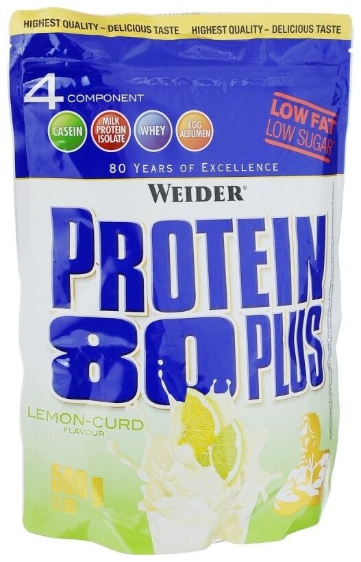 Протеин Weider Protein 80+, 500 гр., лимон-творог