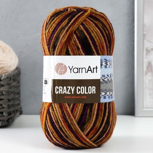 Пряжа Crazy color 25% шерсть, 75% акрил 260м/100гр (155)