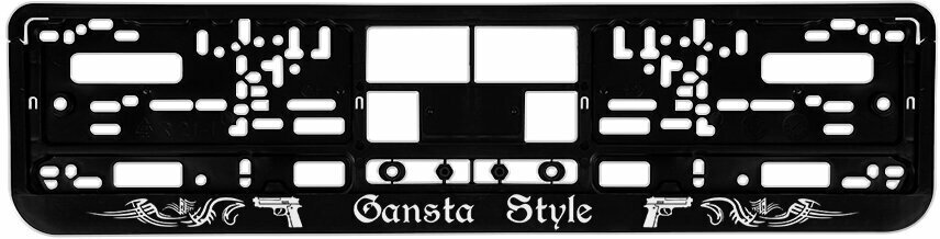Номерная рамка для автомобиля "Gansta Style", черная