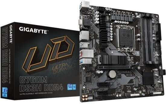 Материнская плата Gigabyte B760M DS3H DDR4 (LGA1700, mATX)