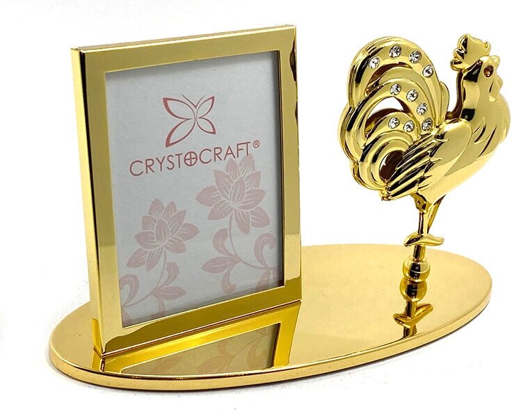 Сувенир фоторамка Crystocraft Петух с кристаллами Swarovski U0404-042-GC1