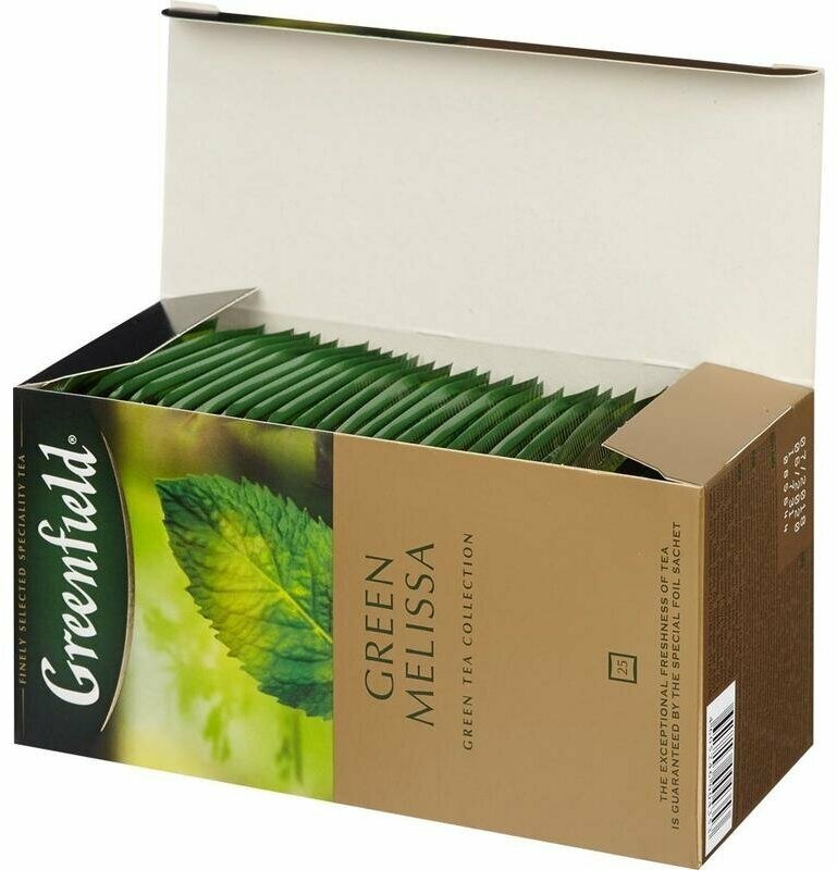 Чай Greenfield Green Melissa зеленый 25 пакетиков - фотография № 2